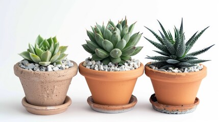 Obraz premium Three Succulents in Pots