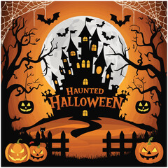 vector creepy halloween background design. generative Ai  