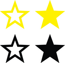star icon set, rate us, review star vector icon set isolated on white background. star icons for game, rating, UI, feedback, website. Product rating or customer review with black and Golden star 