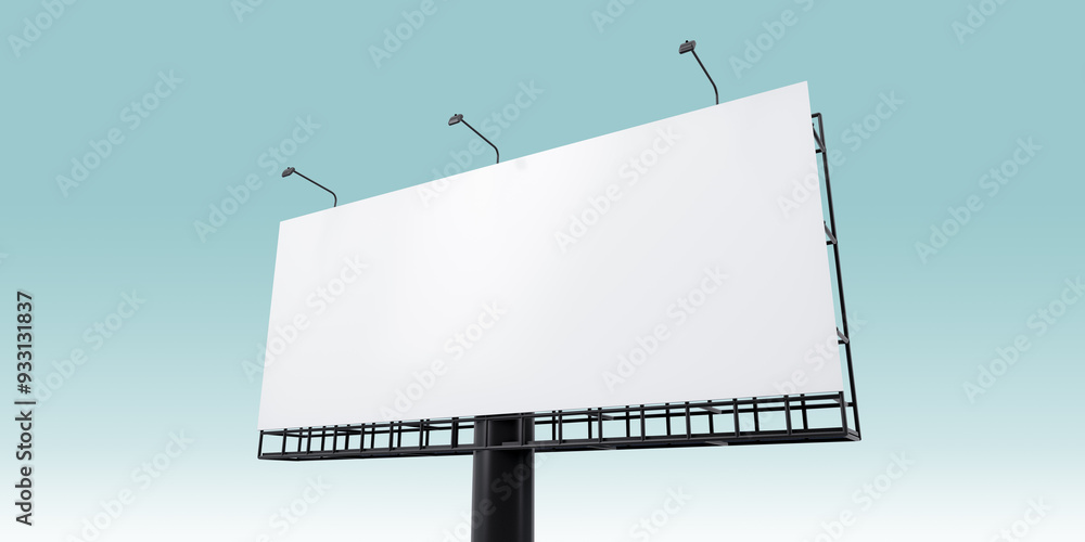 Poster 3d rendering, close up empty billboard mock up, blank empty space for your copy or advertisement, bl