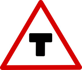 T junction road sign  icon. End of road sign. Replaceable vector design. 
