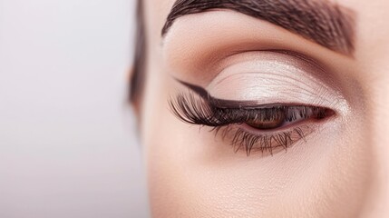 Close-up of a woman's eye with beautiful makeup