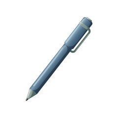 Blue Business Office Ballpoint Pen Icon, School Student Stationery Item Vector isolated Illustration