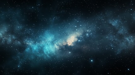 Starlit night sky filled with vibrant cosmic clouds and glowing stars