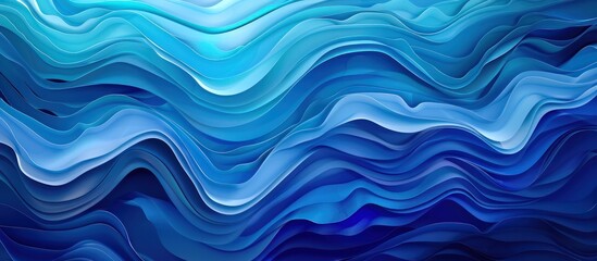 Fototapeta premium horizon blue river ocean wave curve illustration picture layer abstract landscape