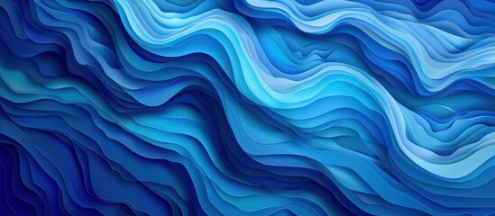 Fototapeta premium horizon blue river ocean wave curve illustration picture layer abstract close up