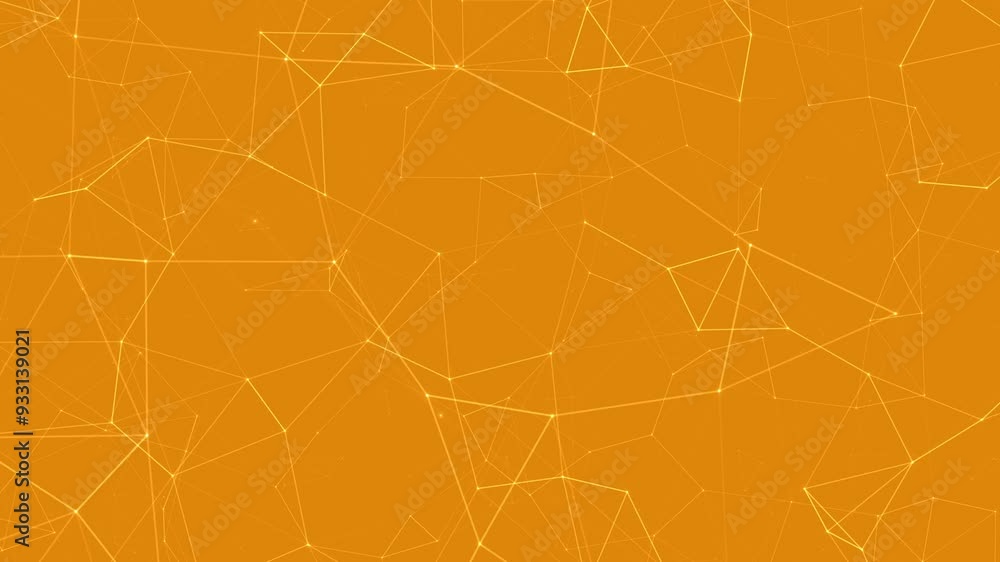 Poster Abstract orange animated plexus network conncetion technology background