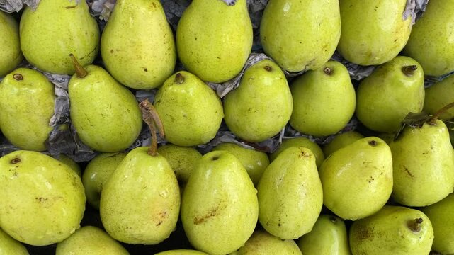 Fresh Healthy Pear Fruit in a Market in Pakistan