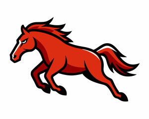A running mustang horse cartoon mascot logo