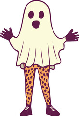 groovy halloween ghost wearing funny pants