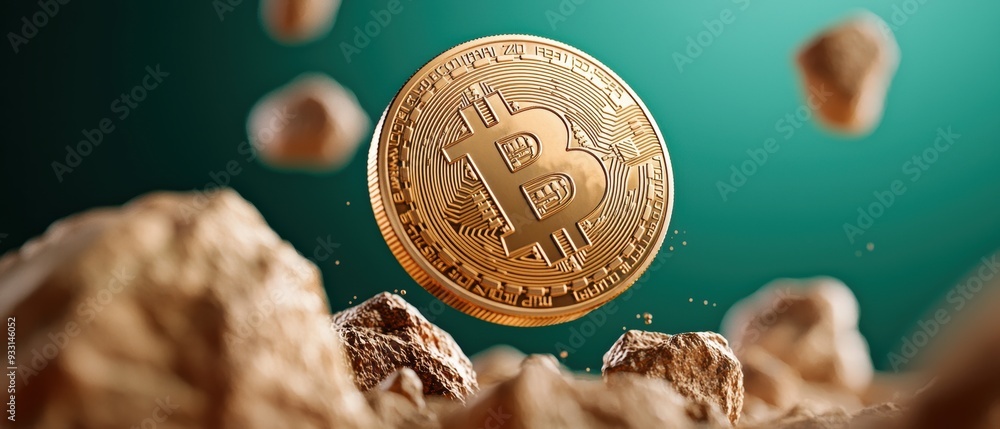 Poster digital currency network: cartoon with copy space for text