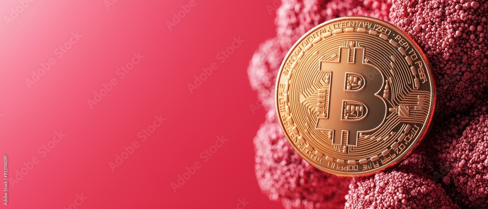 Poster digital currency network: cartoon with copy space for text in grunge style
