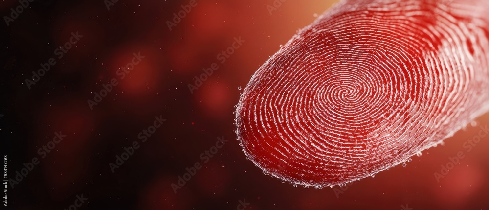 Poster cutting-edge biometric security in financial transactions - animation with copy space