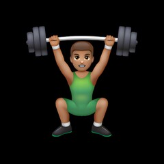 Obraz premium Weightlifter Emoji with Dark Skin Tone