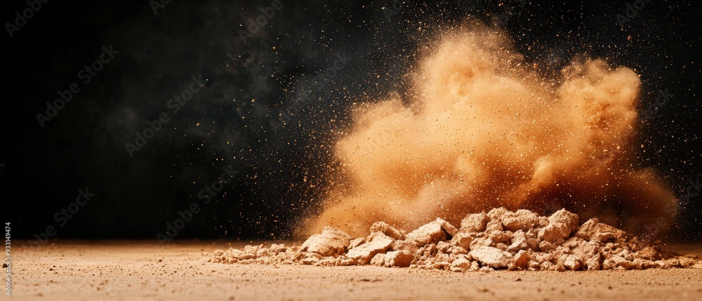 Poster comparison of planned vs. selective focus with grunge splash dust for text space -