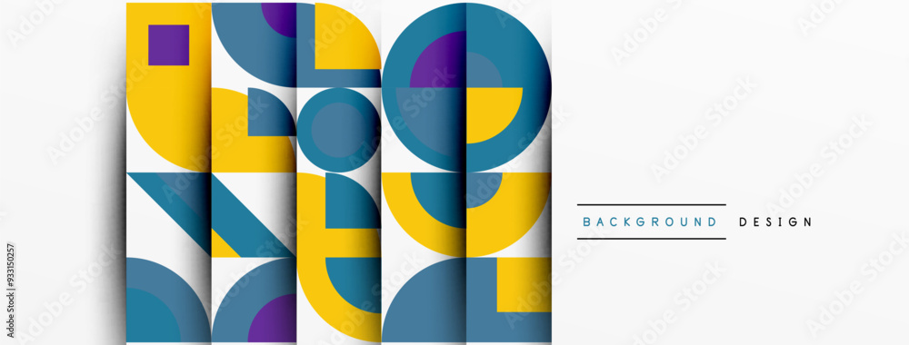 Aufkleber Modern geometrical abstract background - circles. Business or technology presentation design