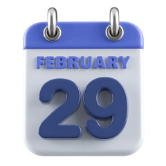 29th February Calendar Icon 3D Render