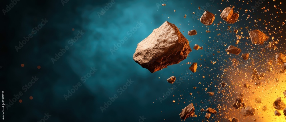 Poster financial contagion impact visualization - abstract animation with copy space for text
