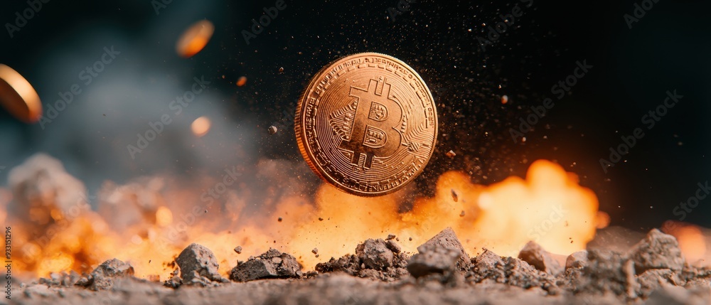 Aufkleber Exploration of Historical Currency Crises - Grunge Splash Dust Background with Copy Space for Text