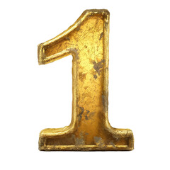 PNG 3d realistic number one or letter 1 