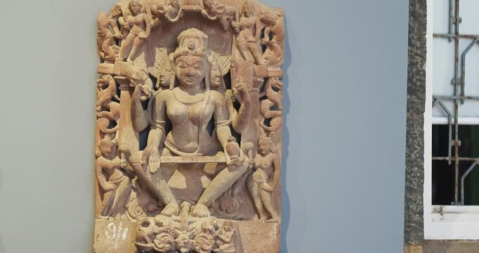 Ancient Stone Bas-relief Of Brahmani Or Brahmi, Is One Of Seven Hindu Mother Goddesses Known As Sapta Matrikas. She Is An Aspect Of Adi Shakti, Possessing rajas Guna And Is Therefore Source Of Brahma
