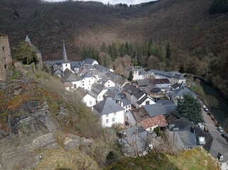 A bird's-eye view of the village, Esch-Sur-Sure, Luxembourg