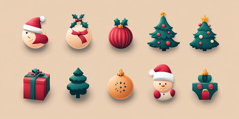 Obraz premium christmas icons