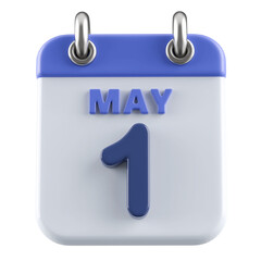 1st May Calendar Icon 3D Render