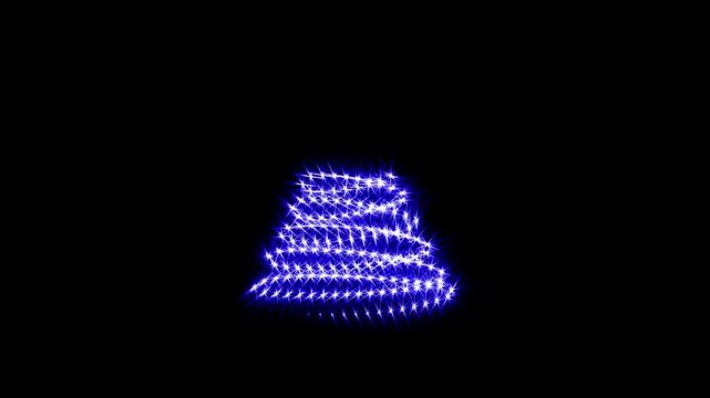 Merry Christmas, Christmas tree made of glowing tinse