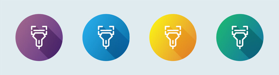 Barcode scanner line icon in flat design style. Qr code signs vector illustration.