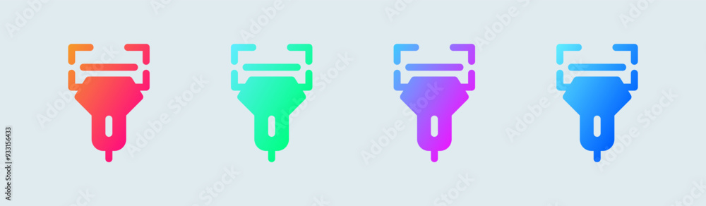 Poster barcode scanner solid icon in gradient colors. qr code signs vector illustration.