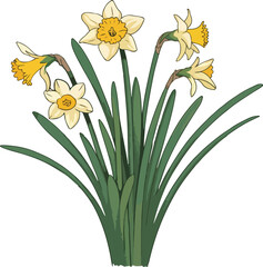 A collection Set of beautiful flowers from the garden botanical chart