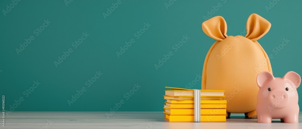 Poster exploring financial literacy in a vibrant animated universe with copy space for text - grunge