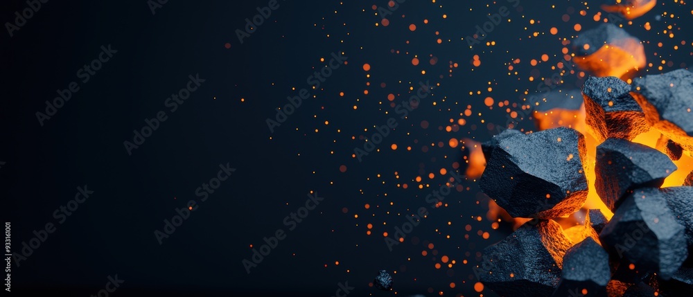 Poster futuristic visualization of ai in investment management with copy space - grunge splash dust effect