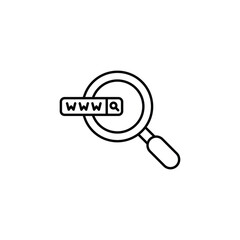 Domain Search icon design with white background stock illustration
