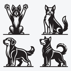 Obraz premium Creative Dog Silhouette Collection Stunning Clip Art for All Pet Enthusiasts