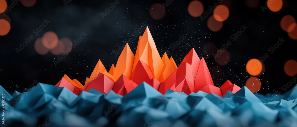 Poster futuristic market analysis data visualization with text copy space - grunge splash
