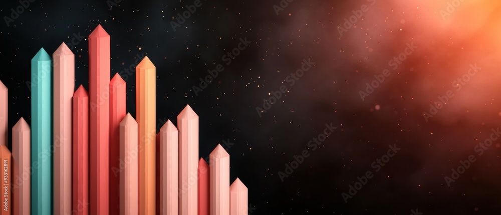 Poster futuristic market predictions in dynamic cartoon visualization with copy space for text - grunge spl