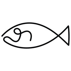 Fish. This vector icon represents a fish and can be used in various design projects related to animals, nature, or themes involving the fish.