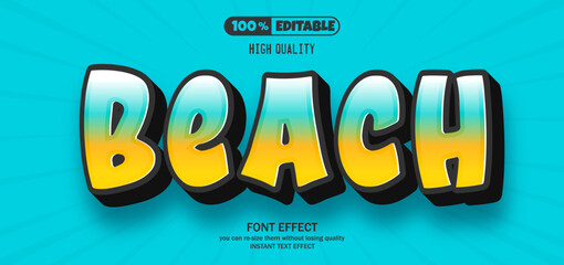 Beach text effect. Editable text effect.