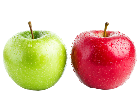 red and green apple isolated on white background PNG