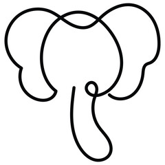 Elephant. This vector icon represents a elephant and can be used in various design projects related to animals, nature, or themes involving the elephant.
