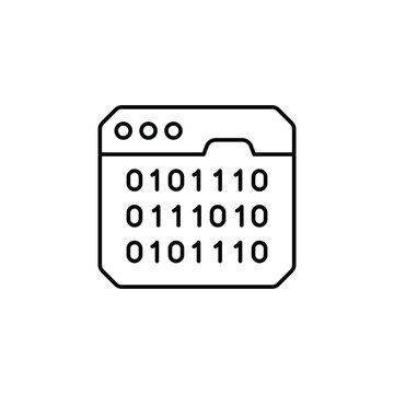 Binary Code icon design with white background stock illustration