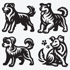 Obraz premium Creative Dog Silhouette Collection Stunning Clip Art for All Pet Enthusiasts