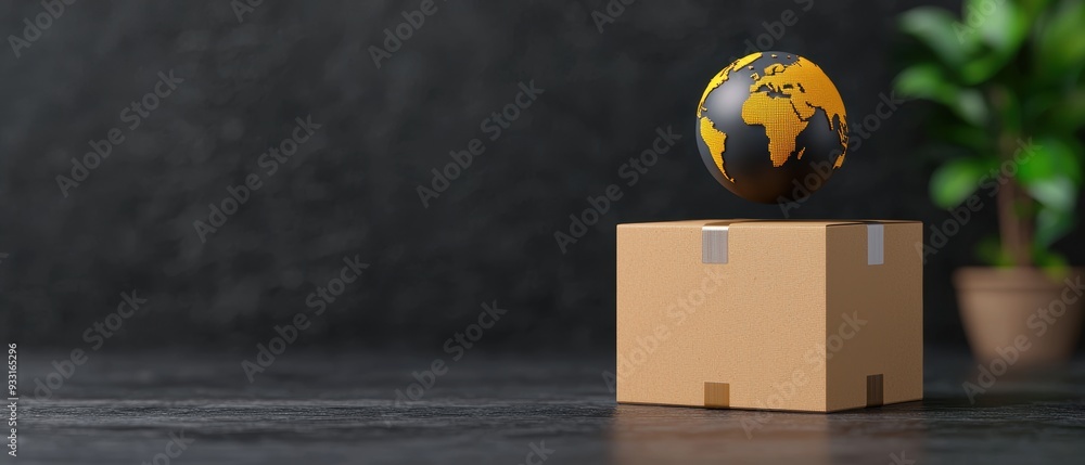 Poster global ecommerce platforms connecting consumers - with copy space for text