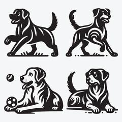 Obraz premium Creative Dog Silhouette Collection Stunning Clip Art for All Pet Enthusiasts