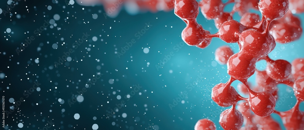 Poster futuristic innovation clusters in animation with copy space for text - grunge splash dust effect