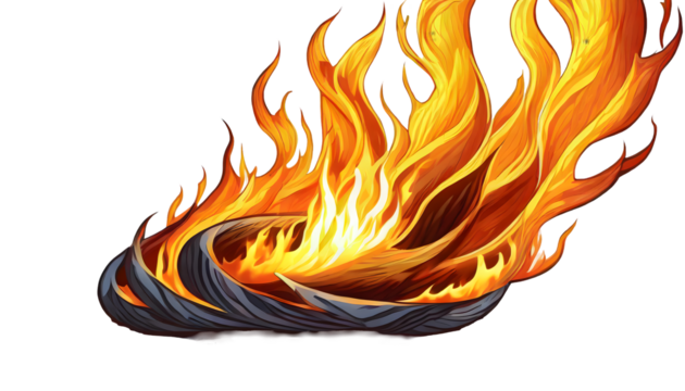 Fire Flame Elemant on a isolated on white background. Generative AI.