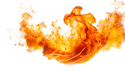 fire, flame Splash on a white isolated background. Generative AI.