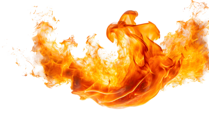 fire, flame Splash on a white isolated background. Generative AI.